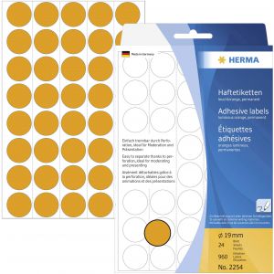 Etykiety samoprzylepne Herma okrągłe kropki 19mm pomarańczowe fluo